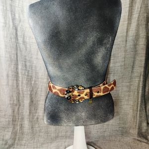 51" Women Faux Animal Hide Leopard Print Belt